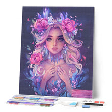 Charger l'image dans la galerie, Broderie Diamant - Jeune fille romantique