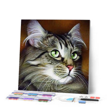 Charger l'image dans la galerie, Broderie Diamant | Broderie Diamant - Portrait de Chat | animaux Broderie Animaux chats | FiguredArt