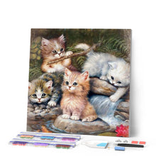 Charger l'image dans la galerie, Broderie Diamant | Broderie Diamant - Chatons Joueurs | animaux Broderie Animaux chats | FiguredArt