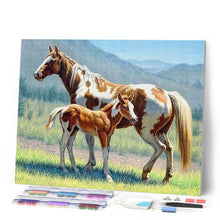 Charger l'image dans la galerie, Broderie Diamant | Broderie Diamant - Cheval et son Poulain | animaux Broderie Animaux chevaux | FiguredArt