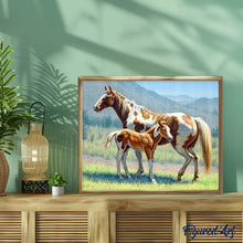 Charger l'image dans la galerie, Broderie Diamant | Broderie Diamant - Cheval et son Poulain | animaux Broderie Animaux chevaux | FiguredArt