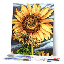Charger l'image dans la galerie, Broderie Diamant | Broderie Diamant - Tournesol et Libellule | animaux Broderie Animaux Broderie Fleurs fleurs | FiguredArt