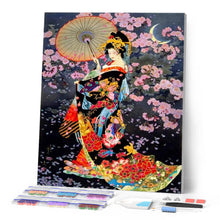 Charger l'image dans la galerie, Broderie Diamant | Broderie Diamant - Femme Asiatique traditionnelle | Broderie Romantique romantique | FiguredArt