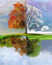 Charger l'image dans la galerie, Broderie Diamant | Broderie Diamant - Arbre Multi-Saisons | arbres Broderie Paysages paysages | FiguredArt