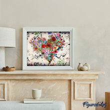 Charger l'image dans la galerie, Broderie Diamant | Broderie Diamant - Coeur Graffiti | Broderie Paysages paysages | FiguredArt