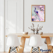 Charger l'image dans la galerie, Broderie Diamant Joli Paon et Fleurs animaux oiseaux | FiguredArt