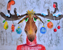 Charger l'image dans la galerie, Broderie Diamant Elan et boules de Noël animaux rennes et biches | FiguredArt
