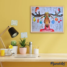 Charger l'image dans la galerie, Broderie Diamant Elan et boules de Noël animaux rennes et biches | FiguredArt