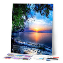 Charger l'image dans la galerie, Broderie Diamant - Coucher de Soleil et Vagues