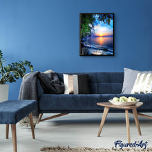 Charger l'image dans la galerie, Broderie Diamant - Coucher de Soleil et Vagues