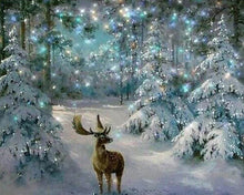 Charger l'image dans la galerie, Broderie Diamant | Broderie Diamant - Renne des Neiges | animaux Broderie Animaux Broderie Paysages hiver paysages | FiguredArt