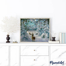 Charger l'image dans la galerie, Broderie Diamant | Broderie Diamant - Renne des Neiges | animaux Broderie Animaux Broderie Paysages hiver paysages | FiguredArt