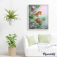 Charger l'image dans la galerie, Broderie Diamant Petit oiseau et pommes de pin animaux oiseaux | FiguredArt