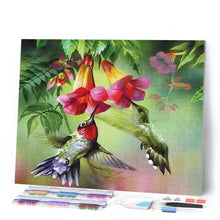 Charger l'image dans la galerie, Broderie Diamant - Colibris et leurs fleurs