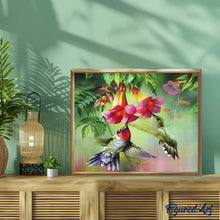Charger l'image dans la galerie, Broderie Diamant - Colibris et leurs fleurs
