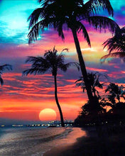 Charger l'image dans la galerie, Broderie Diamant Coucher de soleil sur une île paradisiaque paysages | FiguredArt