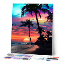 Charger l'image dans la galerie, Broderie Diamant Coucher de soleil sur une île paradisiaque paysages | FiguredArt
