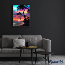 Charger l'image dans la galerie, Broderie Diamant Coucher de soleil sur une île paradisiaque paysages | FiguredArt