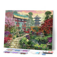 Charger l'image dans la galerie, Broderie Diamant Jardin menant au temple paysages | FiguredArt