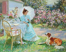 Charger l'image dans la galerie, Broderie Diamant Femme et son chien dans le jardin femmes animaux chiens paysages | FiguredArt