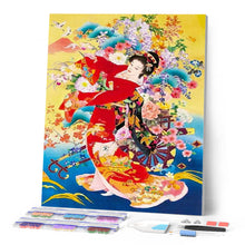 Charger l'image dans la galerie, Broderie Diamant Japonaise en habits traditionnels femmes Broderie Fleurs fleurs | FiguredArt