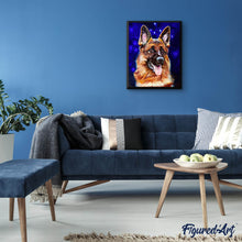 Charger l'image dans la galerie, Broderie Diamant Berger Allemand tirant la langue animaux chiens | FiguredArt