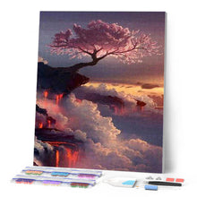 Charger l'image dans la galerie, Broderie Diamant - Arbre rose et Nuages