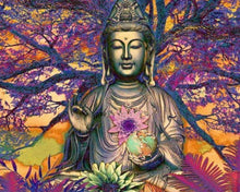 Charger l'image dans la galerie, Broderie Diamant Statue de Bouddha devant un grand arbre religion paysages | FiguredArt
