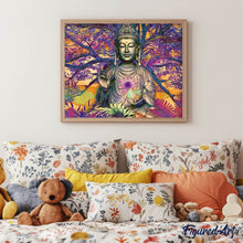 Charger l'image dans la galerie, Broderie Diamant Statue de Bouddha devant un grand arbre religion paysages | FiguredArt