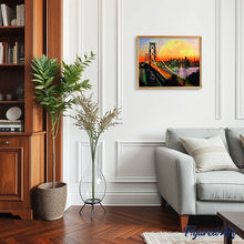 Charger l'image dans la galerie, Broderie Diamant Pont de San Francisco et Pleine Lune ville | FiguredArt