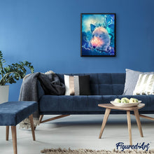 Charger l'image dans la galerie, Broderie Diamant Petit Chat Curieux et fleur magique animaux chats | FiguredArt