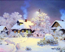 Charger l'image dans la galerie, Broderie Diamant | Broderie Diamant - Maisons sous la Neige | Broderie Paysages hiver paysages | FiguredArt