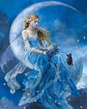 Charger l'image dans la galerie, Broderie Diamant - Diamond Painting Sur un Croissant de Lune