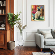 Charger l'image dans la galerie, Broderie Diamant Chat aux yeux Bleus animaux chats | FiguredArt
