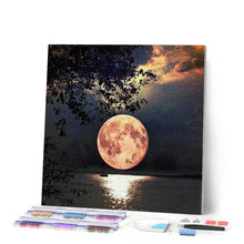 Charger l'image dans la galerie, Broderie Diamant | Broderie Diamant - Pleine Lune au bord de lEau | Broderie Paysages paysages | FiguredArt
