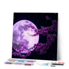 Charger l'image dans la galerie, Broderie Diamant | Broderie Diamant - Pleine Lune et Fleurs | Broderie Paysages fleurs paysages | FiguredArt