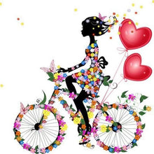 Charger l'image dans la galerie, Broderie Diamant | Broderie Diamant - Vélo en Fleurs | Broderie Fleurs fleurs | FiguredArt