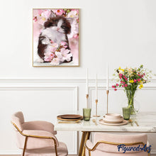 Charger l'image dans la galerie, Broderie Diamant | Broderie Diamant - Chat et Fleurs | animaux Broderie Animaux chats fleurs | FiguredArt