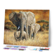 Charger l'image dans la galerie, Broderie Diamant | Broderie Diamant - La Famille Eléphants | animaux Broderie Animaux éléphants | FiguredArt