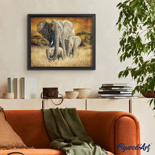 Charger l'image dans la galerie, Broderie Diamant | Broderie Diamant - La Famille Eléphants | animaux Broderie Animaux éléphants | FiguredArt
