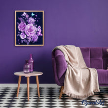 Charger l'image dans la galerie, Broderie Diamant | Broderie Diamant - Fleurs et Papillons en Violet | animaux Broderie Animaux Broderie Fleurs fleurs papillons | FiguredArt