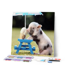 Charger l'image dans la galerie, Broderie Diamant | Broderie Diamant - Cochon et Glace | animaux Broderie Animaux | FiguredArt