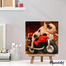 Charger l'image dans la galerie, Broderie Diamant | Broderie Diamant - Cochon et Moto | animaux Broderie Animaux voitures et motos | FiguredArt