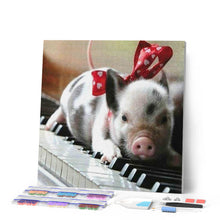 Charger l'image dans la galerie, Broderie Diamant | Broderie Diamant - Cochon et Piano | animaux Broderie Animaux | FiguredArt