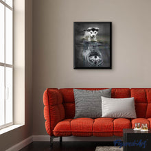 Charger l'image dans la galerie, Broderie Diamant - Chien et Reflet de Loup 40x50cm toile tendue sur châssis