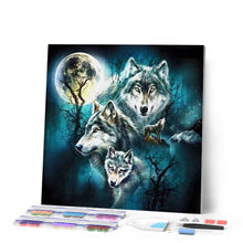 Charger l'image dans la galerie, Broderie Diamant | Broderie Diamant - Loups et Pleine Lune | animaux Broderie Animaux lapins loups | FiguredArt