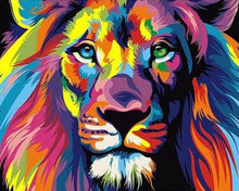 Charger l'image dans la galerie, Broderie Diamant - Diamond Painting Lion Pop Art 40x50cm toile tendue sur châssis