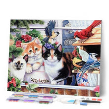 Charger l'image dans la galerie, Broderie Diamant | Broderie Diamant - Chats et Oiseaux | animaux Broderie Animaux chats oiseaux | FiguredArt