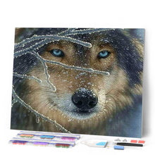 Charger l'image dans la galerie, Broderie Diamant | Broderie Diamant - Visage de Loup | animaux Broderie Animaux lapins loups | FiguredArt