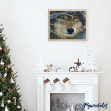 Charger l'image dans la galerie, Broderie Diamant | Broderie Diamant - Visage de Loup | animaux Broderie Animaux lapins loups | FiguredArt